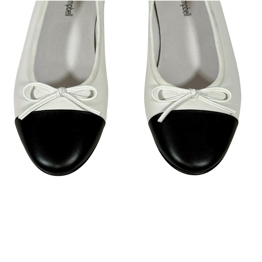 Jeffrey Campbell Women's 9 Two-Tone White & Black Genuine Leather Ballet Flats - Picture 4 of 8